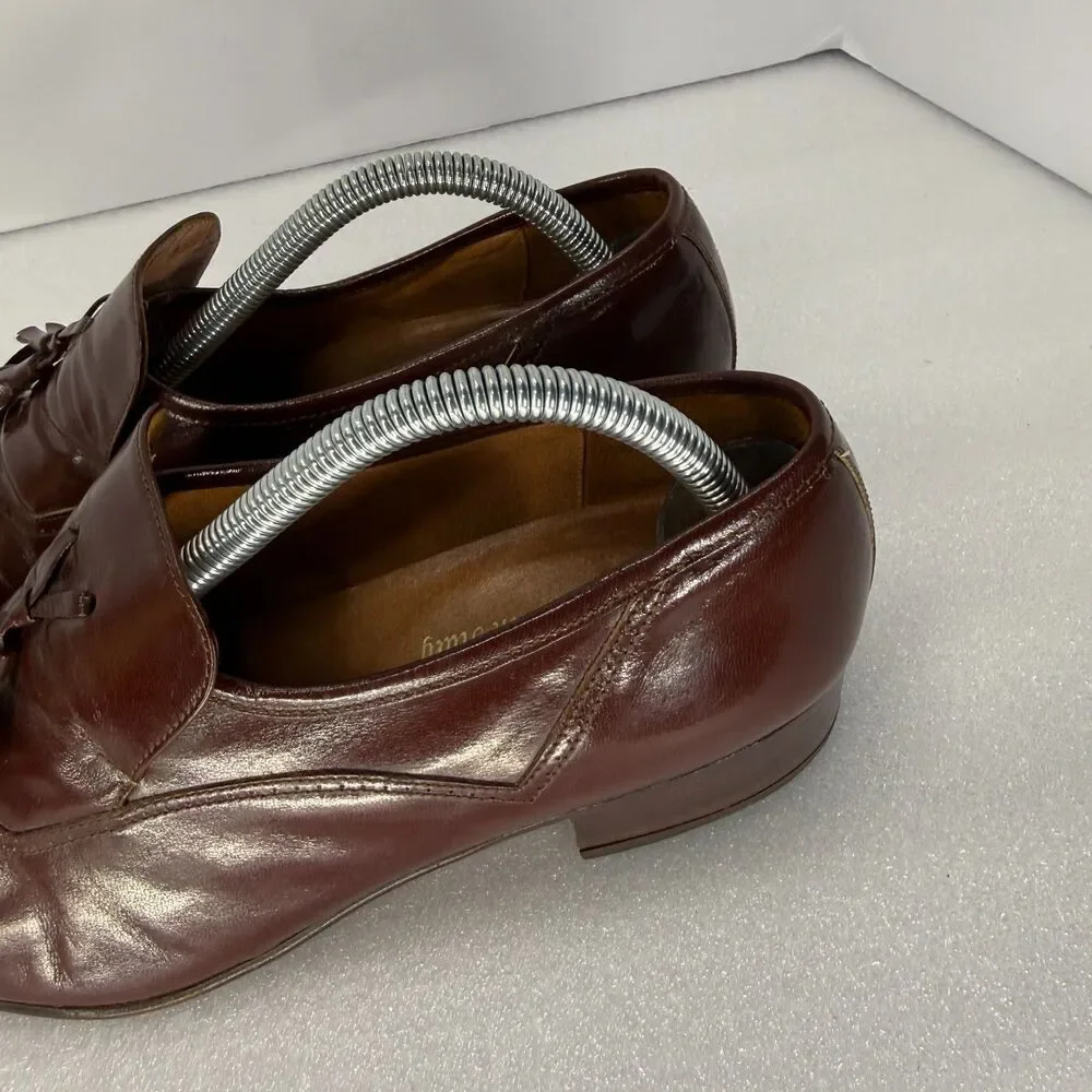 Jonathan Richards Oxford Shoes Men 9 Cordovan Leather Tasseled Slip On Cap Toe